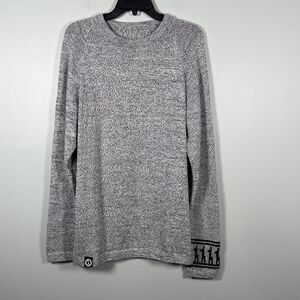 Alpaca Sweater Handmade in Peru Unisex Print The Costa Marled Gray Size L